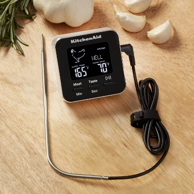 KitchenAid Programmable Wired Probe Kitchen Thermometer & Timer: Digital Food & Meat Thermometer, Black, -4 To 482°F 5 KitchenAid Programmable Wired Probe Kitchen Thermometer & Timer: Digital Food & Meat Thermometer, Black, -4 To 482°F - Image 3