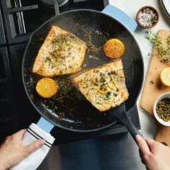 KitchenAid 12" Enameled Cast Iron Induction Skillet With Helper Handle And Pour Spouts Blue Velvet -KitchenAid Shop GUEST 0a992ba8 bcde 4022 a58c 726da0df7e48