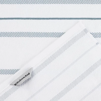 KITCHENAID Albany Kitchen Towel 4-Pack Set, Fog Blue/White, 16"x26" 5 KITCHENAID Albany Kitchen Towel 4-Pack Set, Fog Blue/White, 16"x26" - Image 3