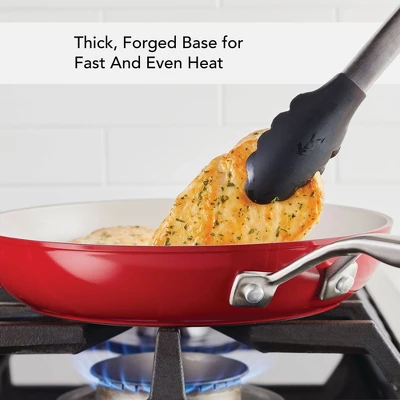 KitchenAid 12.25" Hard Anodized Ceramic Nonstick Frying Pan Empire Red: Lifetime Warranty, Hand Wash, Gas & Electric Compatible 4 KitchenAid 12.25" Hard Anodized Ceramic Nonstick Frying Pan Empire Red: Lifetime Warranty, Hand Wash, Gas & Electric Compatible - Image 2