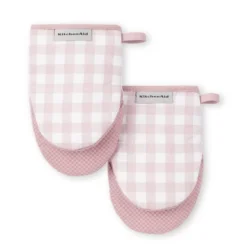 KITCHENAID Gingham Mini Oven Mitt 2-Pack Set, Dried Rose, 5.5"x8" -KitchenAid Shop GUEST 22580917 c2b8 4e43 9948 b5fa488283f5