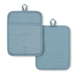 KITCHENAID Ribbed Soft Silicone Pot Holder 2-Pack Set, Fog Blue, 7"x9" -KitchenAid Shop GUEST 23d0021f 06ad 4d0c a8c8 b0615efb403b