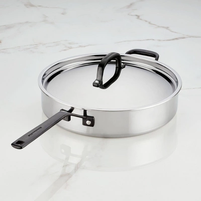 KitchenAid 5qt 5-Ply Clad Stainless Steel Induction Saute Pan With Lid: Dishwasher-Safe, Silver 3 KitchenAid 5qt 5-Ply Clad Stainless Steel Induction Saute Pan With Lid: Dishwasher-Safe, Silver