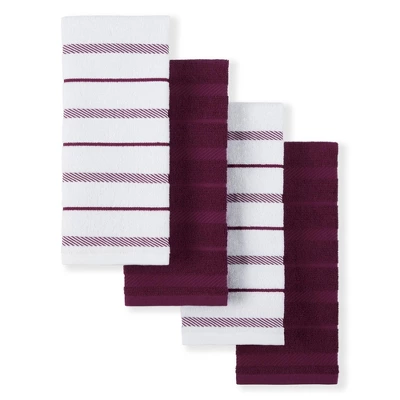 KITCHENAID Albany Kitchen Towel 4-Pack Set, Boysenberry Purple/White, 16"x26" 6 KITCHENAID Albany Kitchen Towel 4-Pack Set, Boysenberry Purple/White, 16"x26" - Image 4