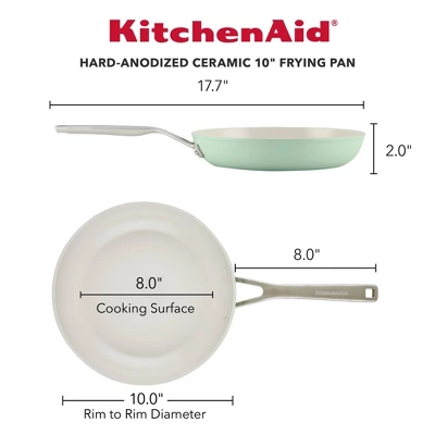 KitchenAid Hard Anodized 10" Nonstick Ceramic Frying Pan - Pistachio: 10 Inch Stir Fry Pan, Stainless Steel Handle, Hand Wash 2 KitchenAid Hard Anodized 10" Nonstick Ceramic Frying Pan - Pistachio: 10 Inch Stir Fry Pan, Stainless Steel Handle, Hand Wash