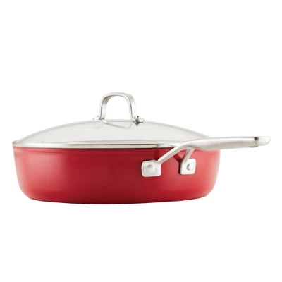 KitchenAid 5qt Hard Anodized Ceramic Nonstick Saute Pan With Lid Empire Red: Hand Wash, Gas & Electric Compatible 8 KitchenAid 5qt Hard Anodized Ceramic Nonstick Saute Pan With Lid Empire Red: Hand Wash, Gas & Electric Compatible - Image 6