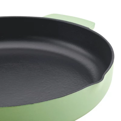 KitchenAid 12" Enameled Cast Iron Induction Skillet With Helper Handle And Pour Spouts Pistachio 7 KitchenAid 12" Enameled Cast Iron Induction Skillet With Helper Handle And Pour Spouts Pistachio - Image 5
