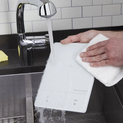 KitchenAid 11lb Waterproof Kitchen Digital Food Scale White: LED Display, Battery Powered, Coffee & Food Weight Scale 4 KitchenAid 11lb Waterproof Kitchen Digital Food Scale White: LED Display, Battery Powered, Coffee & Food Weight Scale - Image 2