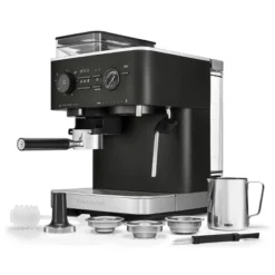 KitchenAid Semi Automatic Espresso Machine With Burr Grinder Cast Iron Black