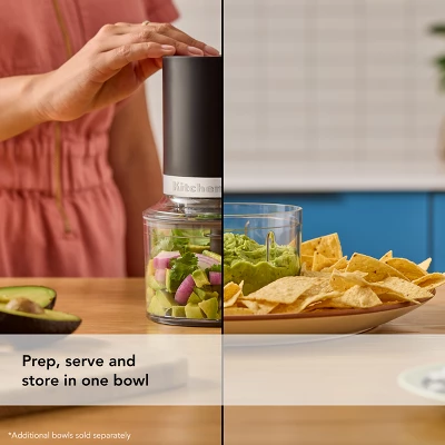 KitchenAid 3.5 Cups Go Cordless Top Down Food Chopper Matte Black Battery Included: 1 Speed, Stainless Steel Blade, 3.5 Cup Capacity 5 KitchenAid 3.5 Cups Go Cordless Top Down Food Chopper Matte Black Battery Included: 1 Speed, Stainless Steel Blade, 3.5 Cup Capacity - Image 3