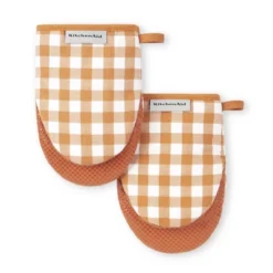 KITCHENAID Gingham Mini Oven Mitt 2-Pack Set, Honey, 5.5"x8" -KitchenAid Shop GUEST 53a078c1 84f5 4070 aa1e 7e62a7e8c874