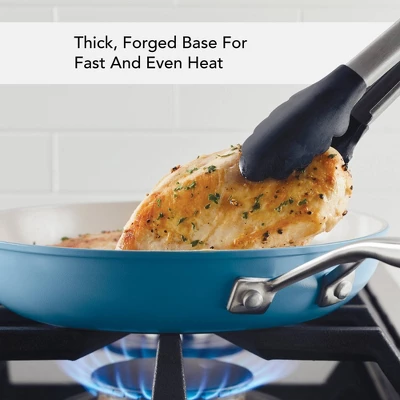 KitchenAid Hard Anodized 10" Nonstick Ceramic Frying Pan - Blue Velvet: Ceramic Skillet, Stainless Steel Handle 6 KitchenAid Hard Anodized 10" Nonstick Ceramic Frying Pan - Blue Velvet: Ceramic Skillet, Stainless Steel Handle - Image 4