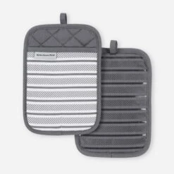 KitchenAid Albany Pot Holder 2-Pack Set, Charcoal Grey, 7"x10" -KitchenAid Shop GUEST 60848524 554b 45e9 8898 b2a926bb14e4