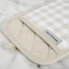 KitchenAid Gingham Pot Holder 2-Pack Set, Milkshake Tan, 7"x10"