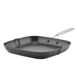 KitchenAid Hard-Anodized Induction 11.25" Nonstick Square Grill Pan: Gas & Induction Compatible, Oven-Safe, Matte Black -KitchenAid Shop GUEST 65437116 7833 4e45 b5c9 ec719035f660