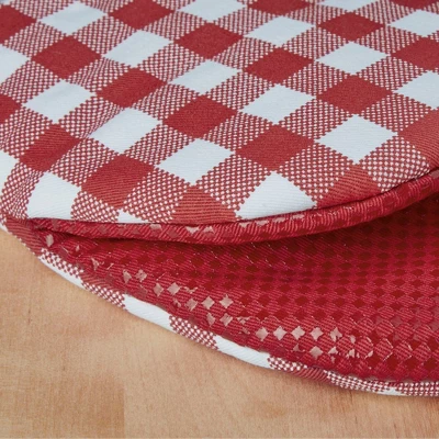 KitchenAid 2pk Cotton Gingham Mini Oven Mitts Red: Hot Pads & Kitchen Mittens, Classic Pattern, Machine Washable 5 KitchenAid 2pk Cotton Gingham Mini Oven Mitts Red: Hot Pads & Kitchen Mittens, Classic Pattern, Machine Washable - Image 3