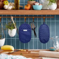 KitchenAid Asteroid Oval Pot Holder 2-Pack Set, Cobalt Blue, 6.5"x10"