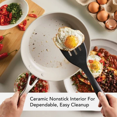 KitchenAid Hard Anodized 12.25" Nonstick Ceramic Frying Pan - Pistachio 4 KitchenAid Hard Anodized 12.25" Nonstick Ceramic Frying Pan - Pistachio - Image 2