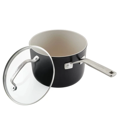 KitchenAid 10pc Hard Anodized Ceramic Nonstick Cookware Set Matte Black: Lifetime Warranty, Hand Wash, Gas Compatible 10 KitchenAid 10pc Hard Anodized Ceramic Nonstick Cookware Set Matte Black: Lifetime Warranty, Hand Wash, Gas Compatible - Image 8