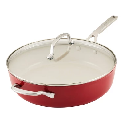 KitchenAid 5qt Hard Anodized Ceramic Nonstick Saute Pan With Lid Empire Red: Hand Wash, Gas & Electric Compatible 12 KitchenAid 5qt Hard Anodized Ceramic Nonstick Saute Pan With Lid Empire Red: Hand Wash, Gas & Electric Compatible - Image 10