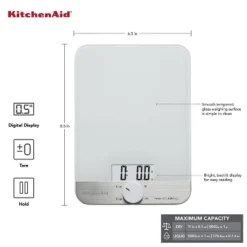 KitchenAid 11lb Kitchen Digital Food Scale White