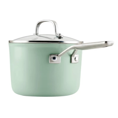 KitchenAid Hard Anodized 3qt Nonstick Ceramic Cookware Sauce Pan With Lid - Pistachio: Stainless Handle, Tempered Glass Lid 11 KitchenAid Hard Anodized 3qt Nonstick Ceramic Cookware Sauce Pan With Lid - Pistachio: Stainless Handle, Tempered Glass Lid - Image 9