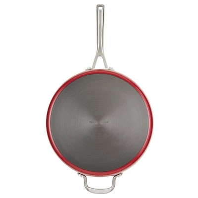 KitchenAid 5qt Hard Anodized Ceramic Nonstick Saute Pan With Lid Empire Red: Hand Wash, Gas & Electric Compatible 10 KitchenAid 5qt Hard Anodized Ceramic Nonstick Saute Pan With Lid Empire Red: Hand Wash, Gas & Electric Compatible - Image 8