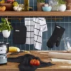 KITCHENAID Quilted Cotton Terry Cloth Oven Mitt, Pot Holder, Kitchen Towel 4-Pack Set, Silicone Grip, Matte Black, 16"x26", 7"x13" & 7"x10" -KitchenAid Shop GUEST 87479f6a ce1d 44ca 9d71 172e988f47b6