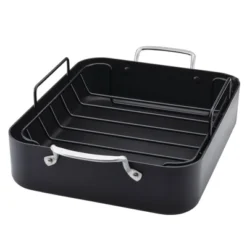 KitchenAid Hard Anodized Induction 13"x15.75" Roaster With Nonstick Rack: Turkey Roasting Pan, Oven-Safe, Matte Black -KitchenAid Shop GUEST 88749757 c7c8 44a5 8033 78f8d214450b