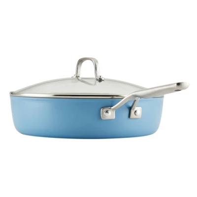 KitchenAid Hard Anodized 5qt Nonstick Ceramic Saute Pan With Lid - Blue Velvet: Large Frying Pan, Tempered Glass Lid 11 KitchenAid Hard Anodized 5qt Nonstick Ceramic Saute Pan With Lid - Blue Velvet: Large Frying Pan, Tempered Glass Lid - Image 9