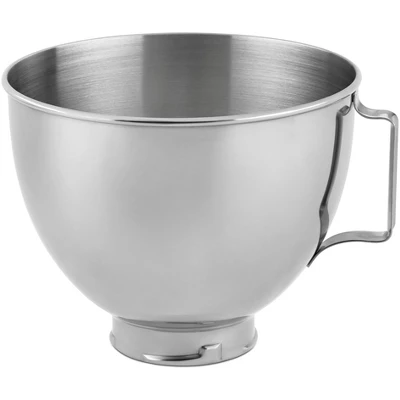 KitchenAid 4.5 Quart Polished Stainless Steel Mixer Bowl With Handle - K45SB: Dishwasher Safe, Silver, 8.75" Diameter 5 KitchenAid 4.5 Quart Polished Stainless Steel Mixer Bowl With Handle - K45SB: Dishwasher Safe, Silver, 8.75" Diameter - Image 3