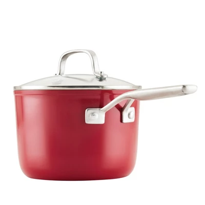 KitchenAid 3qt Hard Anodized Ceramic Nonstick Cookware Sauce Pan Empire Red: Lifetime Warranty, Hand Wash, Gas & Electric 7 KitchenAid 3qt Hard Anodized Ceramic Nonstick Cookware Sauce Pan Empire Red: Lifetime Warranty, Hand Wash, Gas & Electric - Image 5