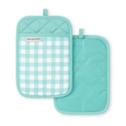 KitchenAid Gingham Pot Holder 2-Pack Set, Aqua Sky, 7"x10" -KitchenAid Shop GUEST 970c51ee 4c9f 4ad8 9d62 fb01f14b740b