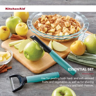 KitchenAid 2pk Peelers: Serrated Blade, Protective Cover, Dishwasher-Safe, Green, Plastic & Metal, Vegetable & Potato Peeler 3 KitchenAid 2pk Peelers: Serrated Blade, Protective Cover, Dishwasher-Safe, Green, Plastic & Metal, Vegetable & Potato Peeler