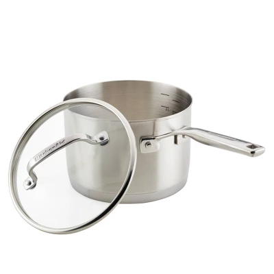 KitchenAid 3qt 3-Ply Blasé Stainless Steel Induction Saucepan With Lid Silver 3 KitchenAid 3qt 3-Ply Blasé Stainless Steel Induction Saucepan With Lid Silver
