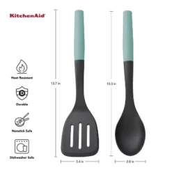 KitchenAid 2pc Nylon/ABS Spoon And Turner Set Aqua Blue: Kitchen Utensil Set, Dishwasher-Safe, Adult Use 9 KitchenAid 2pc Nylon/ABS Spoon And Turner Set Aqua Blue: Kitchen Utensil Set, Dishwasher-Safe, Adult Use -KitchenAid Shop GUEST 9caf0201 bbfc 408b 83b8 0c18a53579e8