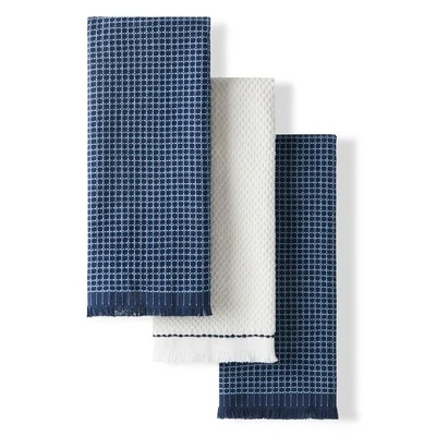 KITCHENAID Gourmet Series Gridlines Kitchen Towels 3-Pack Set 3 KITCHENAID Gourmet Series Gridlines Kitchen Towels 3-Pack Set