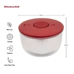 KitchenAid Salad Spinner: Large 7.43 Qt Red Plastic Lettuce Spinner, Hand Wash, 2-Piece Set -KitchenAid Shop GUEST b43bbab3 d14a 44cf babe 231d0c113933