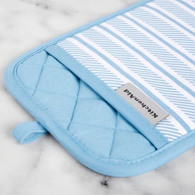 KitchenAid Albany Pot Holder 2-Pack Set, Blue Velvet, 7"x10" 4 KitchenAid Albany Pot Holder 2-Pack Set, Blue Velvet, 7"x10" - Image 2