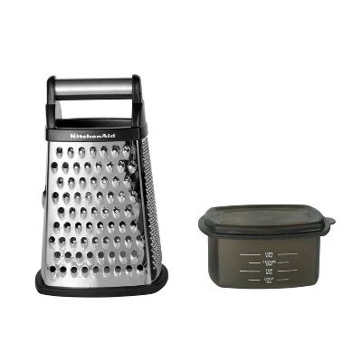 KitchenAid Gourmet Box Grater: Stainless Steel Cheese Shredder With Storage Container, Dishwasher-Safe, Black/Silver 12 KitchenAid Gourmet Box Grater: Stainless Steel Cheese Shredder With Storage Container, Dishwasher-Safe, Black/Silver - Image 10