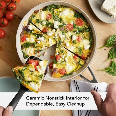 KitchenAid 12.25" Hard Anodized Ceramic Nonstick Frying Pan Empire Red: Lifetime Warranty, Hand Wash, Gas & Electric Compatible 6 KitchenAid 12.25" Hard Anodized Ceramic Nonstick Frying Pan Empire Red: Lifetime Warranty, Hand Wash, Gas & Electric Compatible - Image 4