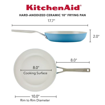 KitchenAid Hard Anodized 10" Nonstick Ceramic Frying Pan - Blue Velvet: Ceramic Skillet, Stainless Steel Handle 3 KitchenAid Hard Anodized 10" Nonstick Ceramic Frying Pan - Blue Velvet: Ceramic Skillet, Stainless Steel Handle