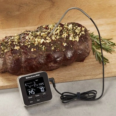 KitchenAid Programmable Wired Probe Kitchen Thermometer & Timer: Digital Food & Meat Thermometer, Black, -4 To 482°F 4 KitchenAid Programmable Wired Probe Kitchen Thermometer & Timer: Digital Food & Meat Thermometer, Black, -4 To 482°F - Image 2
