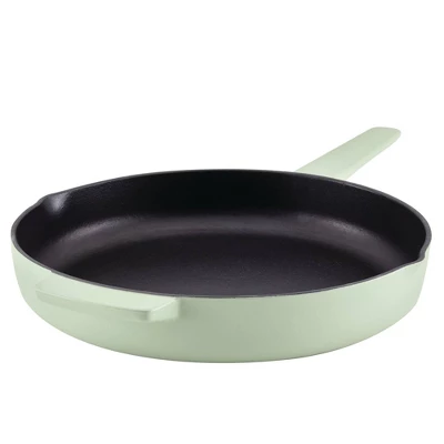 KitchenAid 12" Enameled Cast Iron Induction Skillet With Helper Handle And Pour Spouts Pistachio 5 KitchenAid 12" Enameled Cast Iron Induction Skillet With Helper Handle And Pour Spouts Pistachio - Image 3