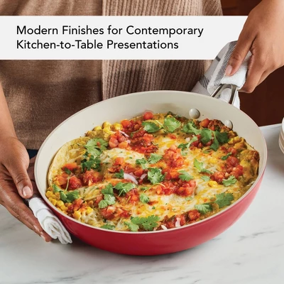 KitchenAid 12.25" Hard Anodized Ceramic Nonstick Frying Pan Empire Red: Lifetime Warranty, Hand Wash, Gas & Electric Compatible 5 KitchenAid 12.25" Hard Anodized Ceramic Nonstick Frying Pan Empire Red: Lifetime Warranty, Hand Wash, Gas & Electric Compatible - Image 3