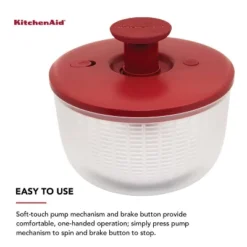 KitchenAid Salad Spinner: Large 7.43 Qt Red Plastic Lettuce Spinner, Hand Wash, 2-Piece Set -KitchenAid Shop GUEST ce9a4a28 f4a5 4e19 bbbb 778ee9704226
