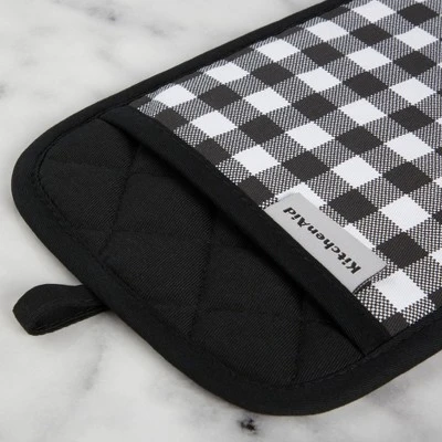 KitchenAid Gingham Pot Holder 2-Pack Set, Matte Black, 7"x10" 5 KitchenAid Gingham Pot Holder 2-Pack Set, Matte Black, 7"x10" - Image 3