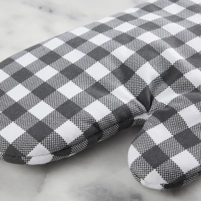 KitchenAid Gingham Oven Mitt 2-Pack Set, Charcoal Grey, 7"x13" 4 KitchenAid Gingham Oven Mitt 2-Pack Set, Charcoal Grey, 7"x13" - Image 2