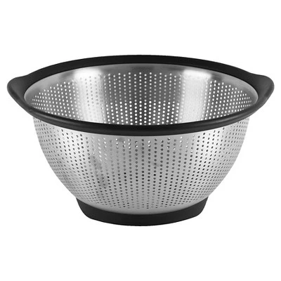 KitchenAid 5 Quart Colander Stainless Steel Black Rim: Metal Strainer, Dishwasher-Safe, Light Silver, Black 5 KitchenAid 5 Quart Colander Stainless Steel Black Rim: Metal Strainer, Dishwasher-Safe, Light Silver, Black - Image 3