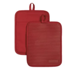 KITCHENAID Ribbed Soft Silicone Pot Holder 2-Pack Set, Smoked Paprika Red, 7"x9" -KitchenAid Shop GUEST ddb4b7c3 e596 4529 917d 2e156fafe632